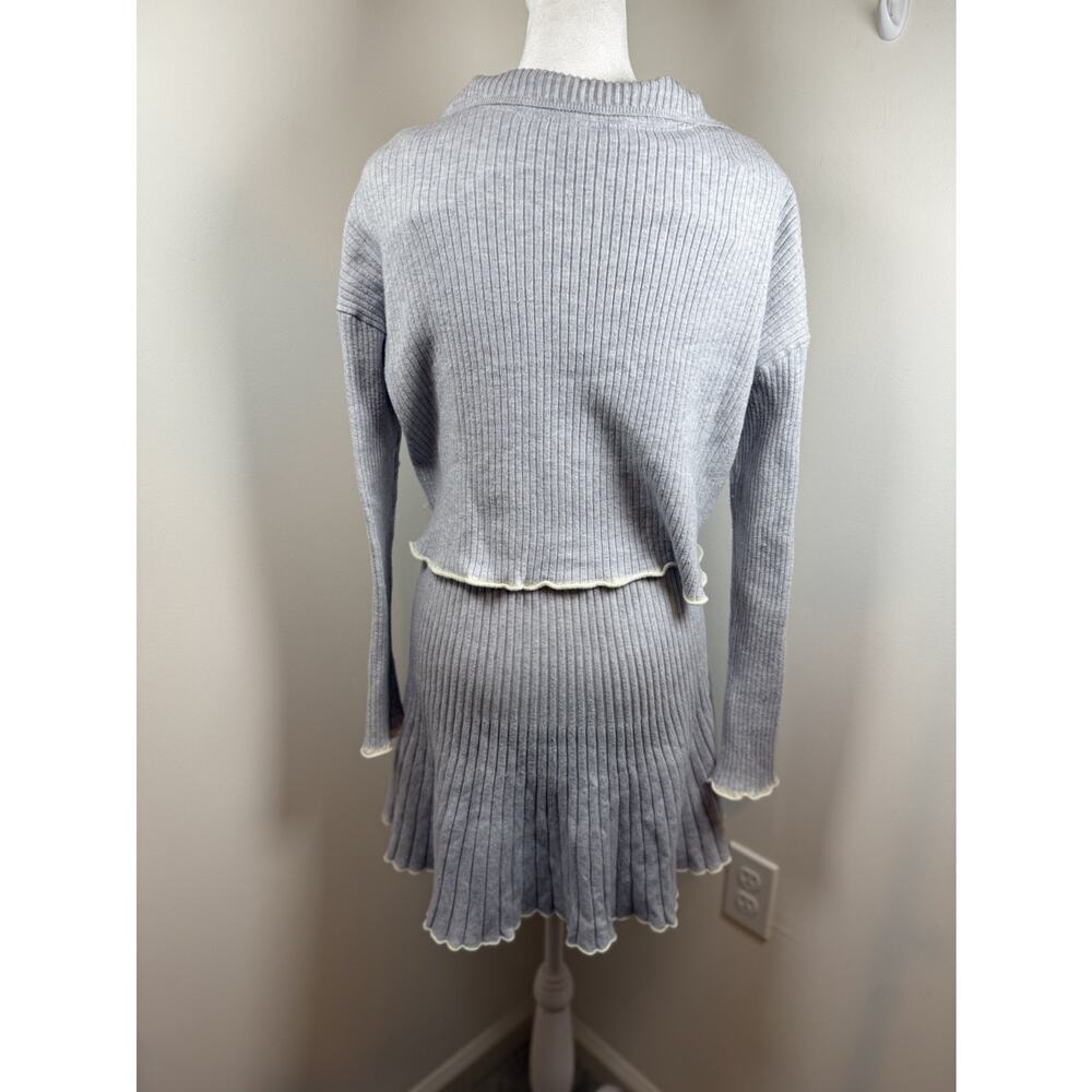 Anthropologie Daily Practice Miles Sweater Dress Small Gray Knit Pleated Preppy - Picture 4 of 15
